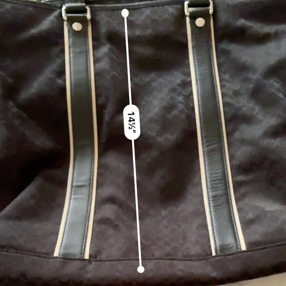 Gently Loved Coach Black Canvas and Leather Tote Bag